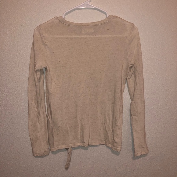 Madewell Tie Front Long Sleeve Top - XS - Picture 2 of 3